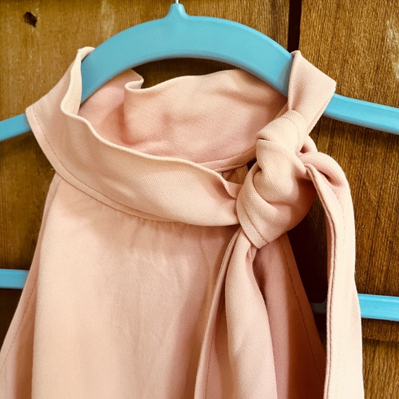 Wilfred Aritzia Light Pink Halter Tank Top Sleeveless Cowl Tie Neck Women Size M - Picture 5 of 10